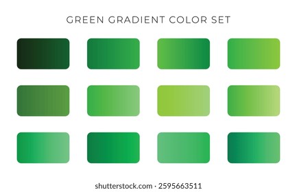 Vector Green Gradient Color Palette