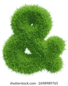 Ampersand verde de la hierba del Vector en fondo aislado