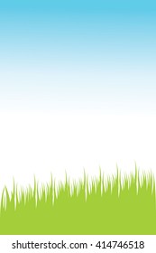 vector green grass and blue sky