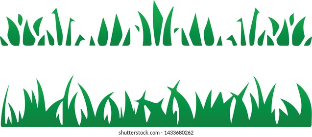 vector green grass design illustration,  transparent background