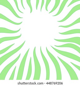 Vector green grass frame round shape summer background. grafic illustration.