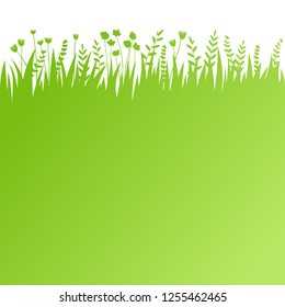 Vector green grass: natural, organic, bio, eco label and shape on white background