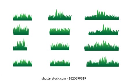 Vektorgrünes Gras: naturbelassene, organische, biologische, biologische, ökologische Kennzeichnung und Form auf weißem Hintergrund. EPS10.