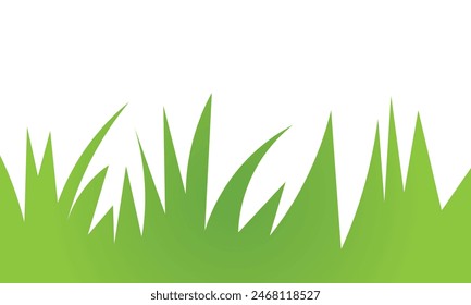 Vector green grass: natural, organic, bio, eco label and shape on white background. Vector illustration . EPS 10 
