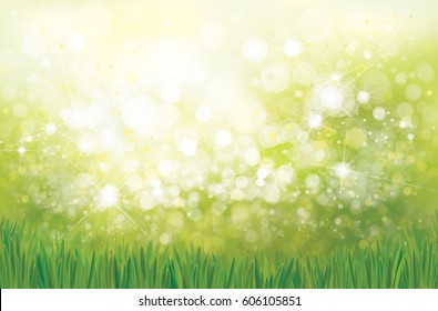 Vector green grass nature background.