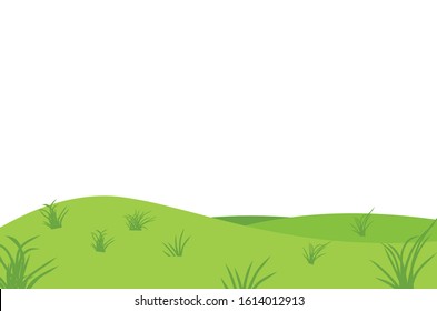 Vector green grass on white background.
