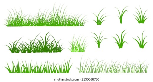 silueta de conjunto de hierba verde vectorial