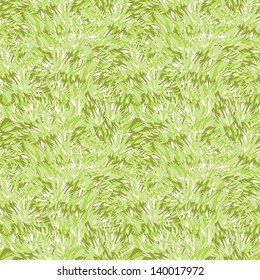 Vector green grass texture seamless pattern background with hand painted elements