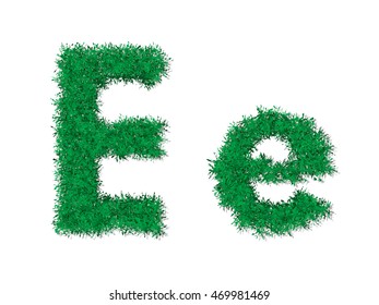 Vector green grass uppercase and lowercase alphabet letter.

