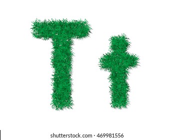 Vector green grass uppercase and lowercase alphabet letter.
