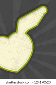 Vector green and gray grungy Valentines Day wallpaper, eps10 with transparency