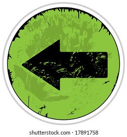 Vector Green Grunge Back Button Icon