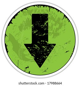 Vector Green Grunge Download Button Icon