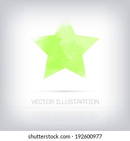 Vector green grungy watercolor star icon