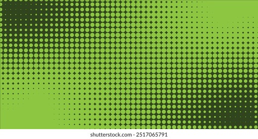 Gradiente de meio-tom verde vetorial. efeito duplo de Quadrinhos. Isolado sobre fundo branco 
