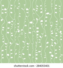 Vector green hand drawn free style handwriting background. Handwritten border set. Seamless pattern.