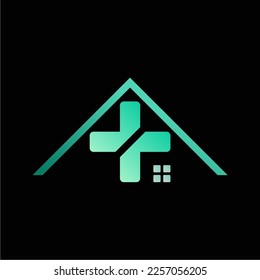 vector green health house with an elegant and luxurious style, suitable for use in all fields