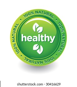 Vector Green Healthy Label