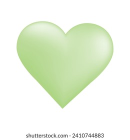 Vector green heart icon isolated item on white background.