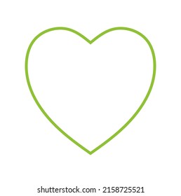 Vector green heart silhouette drawing.Love symbol.Valentine's day decoration stencil shape element.Birthday wedding icon.Friendship sign.Health care.Labels,logos,badges.Eco organic non free GMO food.