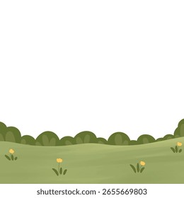 Colinas verdes del Vector con las flores
