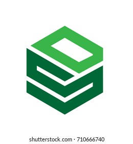 Vector Green Hive Dual Letter S D Logo
