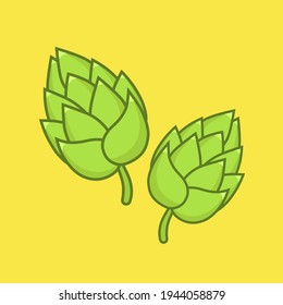 vector green hop cones for logo or business card