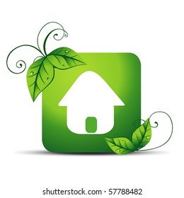 vector green house eco icon