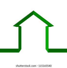 Vector green house icon