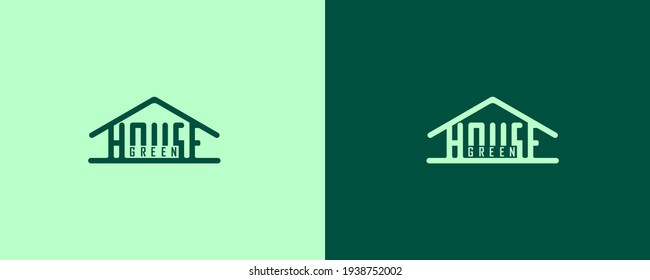 VECTOR GREEN HOUSE LOGO DESIGN CONCEPT. GREEN PROPERTY LOGO DESIGN CONCEPT
