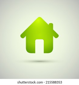 Vector Green house, symbol, icon, home estate