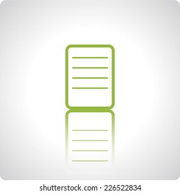 Vector green icon with reflection for mobile applications and devices