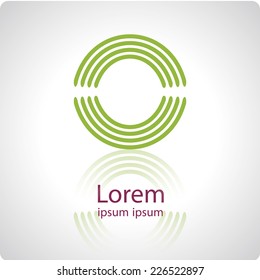 Vector green icon with reflection for mobile applications and devices