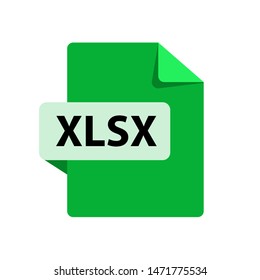 Vector green icon XLSX. File format extensions icon. 