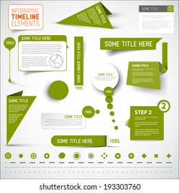 Vector Green infographic timeline elements / template