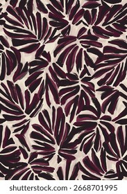 Vector green jungle leaves pattern on white background. Tropical background. Perfect for textile, wrapping and etc.