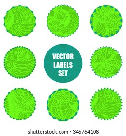 vector green labels set for eco design