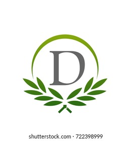Vector Green Laurel Set Initial D Logo