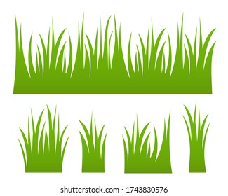 Vector green lawn grass texture illustration: natural, organic, bio, eco label and shape on white background. Ground land pattern.	
