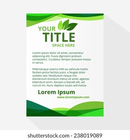 vector green leaf design brochure template