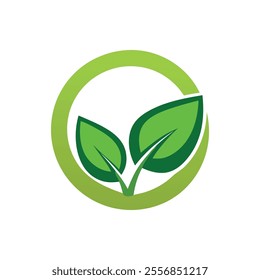 vector green leaf eco icons and ecology logo