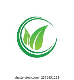 vector green leaf eco icons and ecology logo