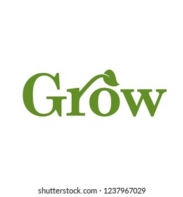 Vector Green Leaf Grow Logo