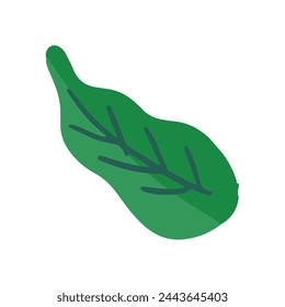 Icono de hoja verde vectorial sobre fondo blanco