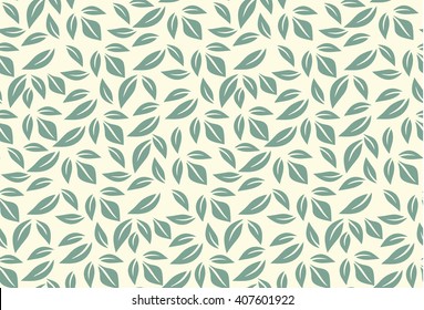 Vector Green leaf seamless pattern. Spring or summer background