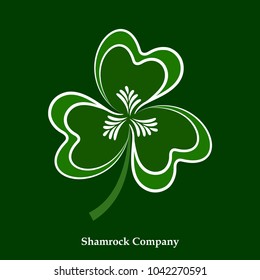 Vector Green Leaf Shamrock Icon. Happy Patrick Day Holiday