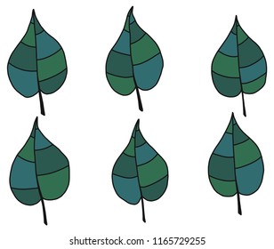 Vector green leafs set