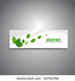 Vector green leaves banner