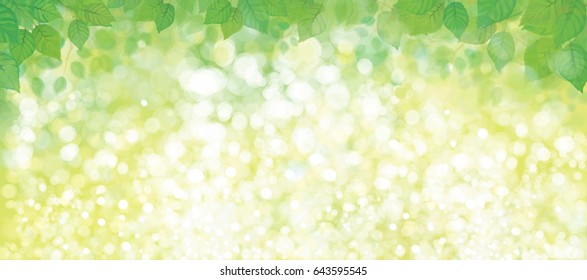 Vector green leaves  banner.