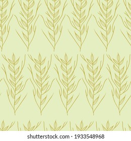 Vector green leaves brunch half tone seamless pattern background. Great use for fabric, wallpaper, giftwrap, wrapping paper and many more.